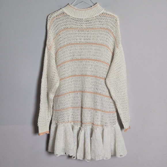 Free People Float On Sweater Dress Women's S Cream Babydoll Retro Romantic - Picture 11 of 13